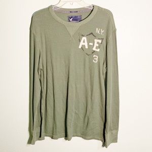 American Eagle Green Vintage Crew Neck Shirt AEO